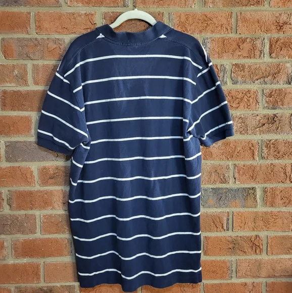 Polo Ralph Lauren Polo Shirt Mens L Blue Striped Short Sleeves Collared - Picture 6 of 6